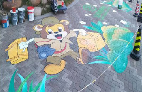 郑州夏季画地面彩绘会遇到的问题