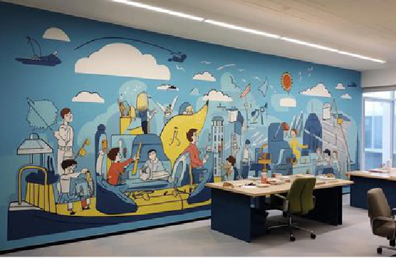 郑州办公室墙绘的特点。
