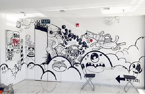 郑州手绘墙并非传统涂鸦。